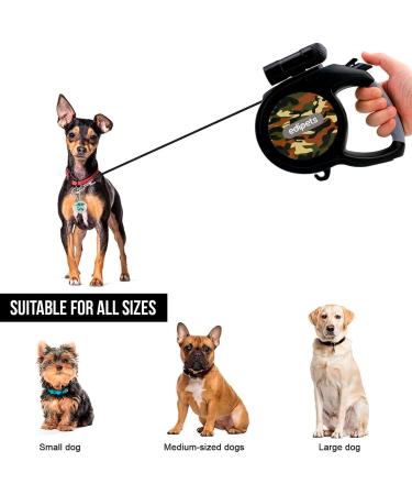 Buy Edipets Extendable & Retractable Dog Leash with LED Flashlight | Flexible Training & Walks | Military-Grade Quality for International Shipping - Buy Online on SooperMarket.com