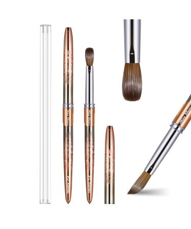 Shine Chance Acrylic Nail Brush Size 12  100% Real Kolinsky Art Nail Brush for Acrylic Powder Application  Handmade Women Manicure Nail Extension Tool for Professional DIY Home Salon and Beginners 12