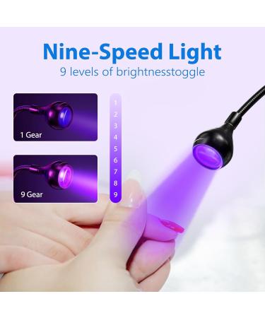 AORAEM Double-Headed UV LED Nail Lamp - Quick-Dry Manicure Dryer with Portable Gooseneck & Clamp | Professional Home & Salon Use - Black - Buy Online on SooperMarket.com