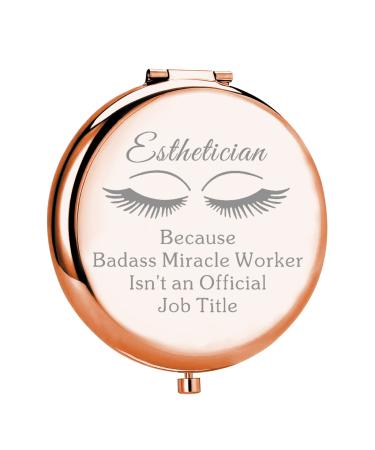 MYOSPARK Esthetician Gift Beautician Compact Makeup Mirror Lashes Girl Gift Cosmetology Graduate Gift Eyelashes Artist Gift (Esthetician Mirror)