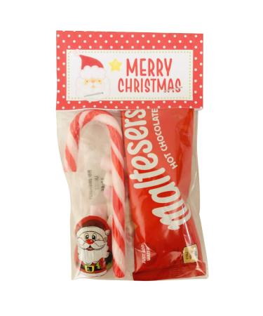 Santa Christmas Eve Box Malteasers Hot Chocolate Marshmallows Mini Choc & Candy Cane Hot Choc Gift Stocking Filler Snowman Soup