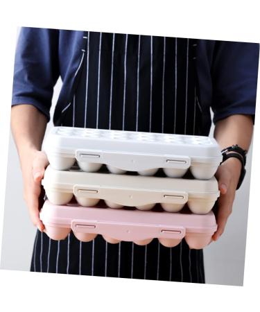 KOMBIUDA 2pcs 12 Mustard Egg Holder for Fridge Eggs Organic Refrigerator Egg Holder Storage Box Plant Avocado Khaki 30X11cm - Buy Online on SooperMarket.com