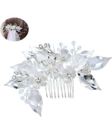 Didiseaon Clip Combs Teasing Comb Crystals Decor Straight Teeth Comb Leaf Comb Bridal Clip French Clips Wedding Headdress Rhinestones Bride - Buy Online on SooperMarket.com