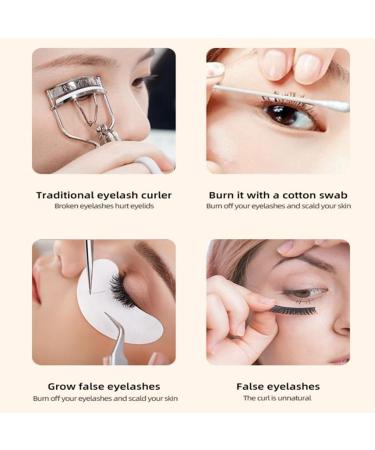 Heated Eyelash Curlers Electric Eyelash Curler with 3 Temperature Modes Intelligent Power-off 230mAh Rechargeable Battery One Charge for 60 Times Use (White) - Buy Online on SooperMarket.com