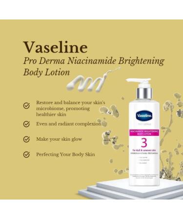 Vaseline Pro Derma Brightening With Niacinamide Body Lotion 3 for Dull & Uneven skin with Niacinamide Hexylresorcinol and Vitamin C 95ML - Buy Online on SooperMarket.com