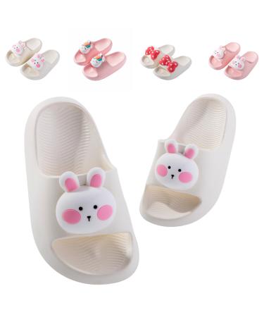 Flat-flopes flat summer slippers boys girl shower bathing shoes beach mules slippers parent-child sandals light anti-slip bathing flap 29/30 eu hare white