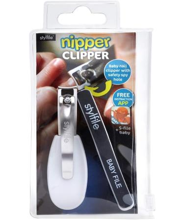 STYLFILE Nipper Clipper with Safety Spy Hole & Curved Baby S-File - Stainless Steel Toddler Manicure Set Designed for Infants Tiny Nails White 2 Count (Pack of 1) - Buy Online on SooperMarket.com