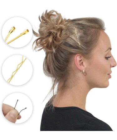 BasicSense 30pcs 48mm Metal Bobby Kirby Wavy Grips/Pins - Golden Blonde - Buy Online on SooperMarket.com