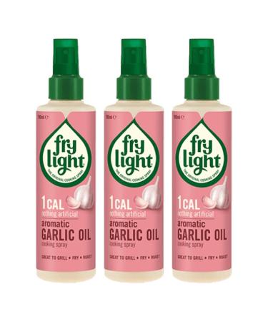 3 x 190ml Low 1 Calorie Aromatic Garlic Oil French Cooking Spray Dressing Grill Frying Roasting