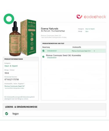100% Pure Cold Pressed Bio Castor Oil | Hair Eyelashes & Skin Care | Mascara + Eyeliner Kit | Made in Germany | 50ml - Buy Online on SooperMarket.com