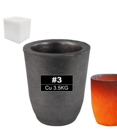 GanFindX (#3-3.5KG) Silicon Carbide Graphite Crucibles Cup for Gold Silver Copper Brass Aluminum Metal Refining & Melting, Withstand 1800 /3272 (#3-3.5KG)