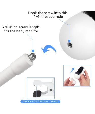 Flexible Clip Mount for Owlet, Motorola Baby Monitors - No Tools Needed - White - Buy Online on SooperMarket.com