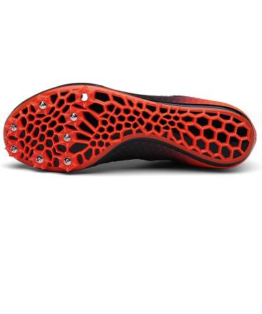 Professional Track and Field Spikes Shoes - Lightweight Racing Sneakers for Men, Women, and Kids in Black Orange - Perfect for Sprinting, Running, High Jump - Size 8.5 Women/7 Men - Buy Online on SooperMarket.com