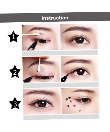 Eyeliner Stamp 2 in 1 Double-Head Waterproof Liquid Eyeliner Pen Make-Up Tool Black Heart Liquid Eyeliner - Buy Online on SooperMarket.com