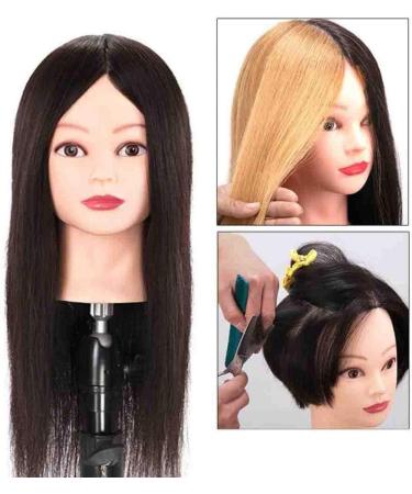 Real Hair Tailor Puppet Female Training Head - 16inch Hair Salon Practice Model for Dyeing & Trimming - Buy Online on SooperMarket.com