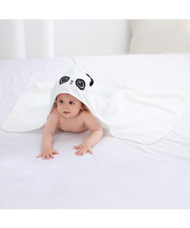 Bamboo Hooded Baby Bath Towel Toddler Wearable Blanket | Large Size Animal Bathrobe (Panda) - 75x100cm - Buy Online on SooperMarket.com