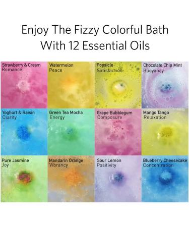 Organic Extra Large 12 Pack Handmade Bath Bombs Gift Set with Essential Oils and Shea Butter - Perfect Birthday and Valentines Gift for Women and Kids - Buy Online on SooperMarket.com
