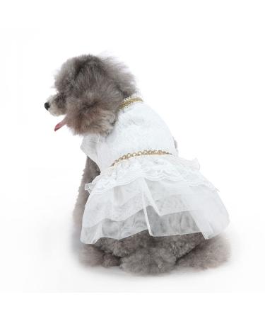 Qcwwy dress for dogs princess dress made of mesh for small dogs and cats polyester fabric dog high -time dress comfortable breathable dog dress for summer (XL)