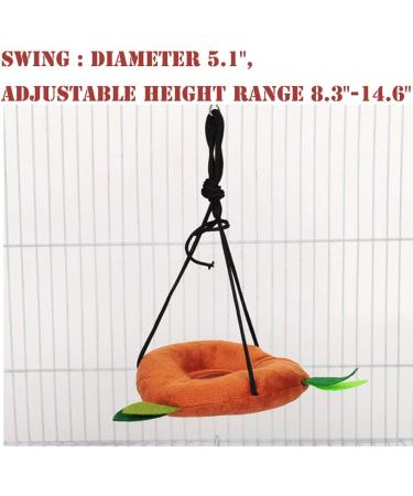 5pcs Hamster Hanging Cage Accessories Set: Leaf Wood Design Hammock, Swing, Ropeway Channel - for Guinea Pig, Rat, Birds, Parrot, Gerbil, Sugar Glider, Squirrel - Buy Online on SooperMarket.com