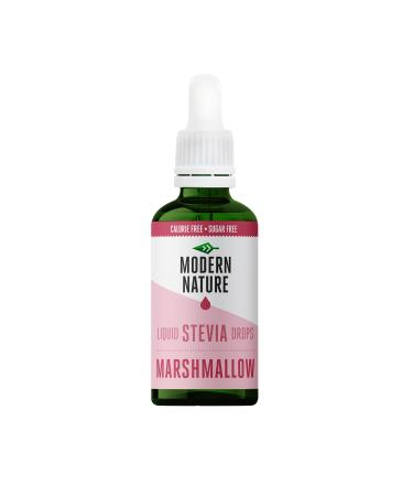 Modern Nature Marshmallow Flavour Drops - Liquid Stevia Drops Sweetner - Zero Calorie Sugar Free Coffee Syrup Alternative Flavoured Coffee Protein Powder Yoghurt Tea Vegan Keto Sweetener 50ml