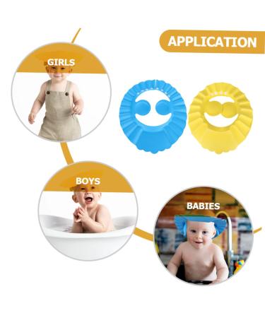 FRCOLOR 2pcs Shampoo Cap Bonnets for Toddlers - Bath Visor & Sun Hat Combo | Assorted Colors | 29.5X27.5CM - Buy Online on SooperMarket.com