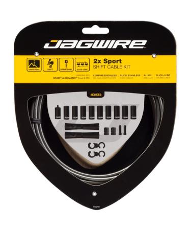 Jagwire 2X Sport Shift Adult Unisex Shift Cable and Sheath Kit, Grey, One Size