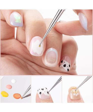 5 Pack Nail Dotting Pen Stainless Steel Double-ended Painting Nail Dotting Pens DIY Nail Decorations Manicure Tools for Home Beauty Nail Salon - Buy Online on SooperMarket.com