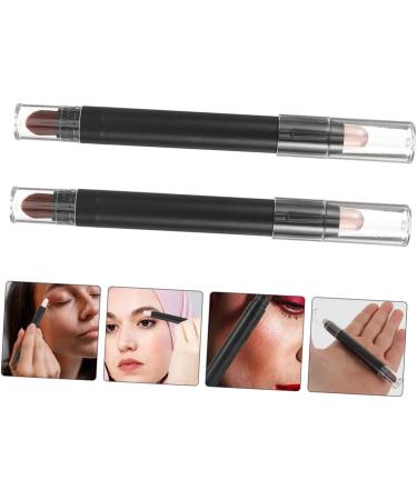Gogogmee 2pcs Small Eyeshadow Double Ended Makeup Brush Eyeshadow Makeup Eye Shadow Makeup Black Abs - Buy Online on SooperMarket.com