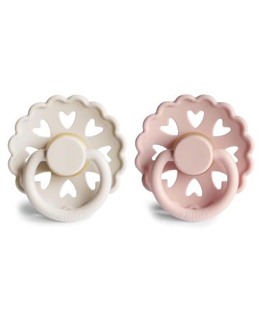 Frigg Fairytale Schnuller 2 Pack | BPA-Free Latex Pacifier | Cherry Shape | Size 2 (6-18 months) | Made in Denmark | Cream/Blush - Buy Online on SooperMarket.com