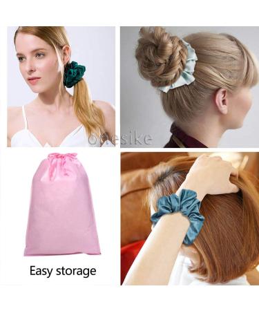 40-Piece Colorful Satin Hair Tie Set | Strong Elastic Bobble Bands & Monochrome Traceless Hair Accessories for Women & Girls - Buy Online on SooperMarket.com
