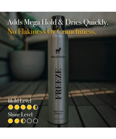 Pete & Pedro FREEZE Hairspray for Men & Women | Super Strong Hold Quick Dry No Stiffness | As Seen on Shark Tank | 10 oz - Shop Now - Buy Online on SooperMarket.com