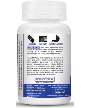 N-Acetyl CYSTEINE (NAC) (600 MG) - 60 Capsules - Buy Online on SooperMarket.com
