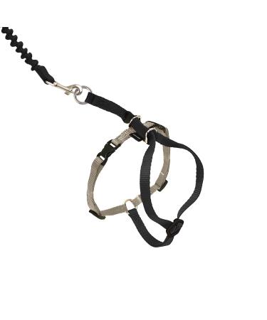 PetSafe Come with Me Kitty Harness and Bungee Leash Harness for Cats Size M Black/Silver Black / Beige Medium