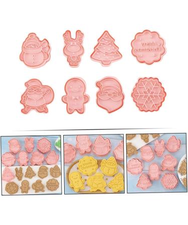 ABOOFAN 8pcs Christmas Cartoon Pie Chocolate Fudge Christmas Cookie Stamper Lovely Cookie Mold 3D Candy Tool - Buy Online on SooperMarket.com