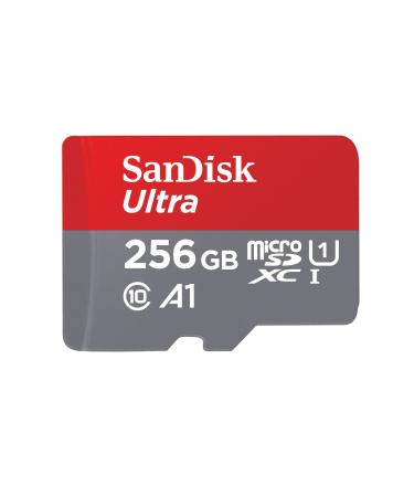 SanDisk 256GB Ultra microSDXC UHS-I Memory Card with Adapter - 120MB/s, C10, U1, Full HD, A1, Micro SD Card - SDSQUA4-256G-GN6MA
