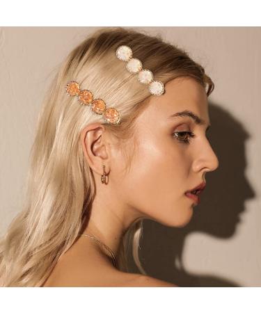 16Pcs Crystal Hair Clips - Round Rhinestone Duckbill Hair Barrettes for Women - Bling Geometric Alligator Hair Pins - Wedding Bridal Bridesmaid Hair Accessories - Buy Online on SooperMarket.com