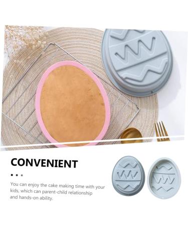 Zerodeko 2pcs Cake Silicone Mold Egg Shaped Mold Tuile Molds Silicone DIY Baking Moulds Easter Bunny Egg Silicone Easter Eggshell Semi Sphere Silicone 3D Silicone Mold Food Silica Gel Fudge 19.9x16.4cm Blue - Buy Online on SooperMarket.com