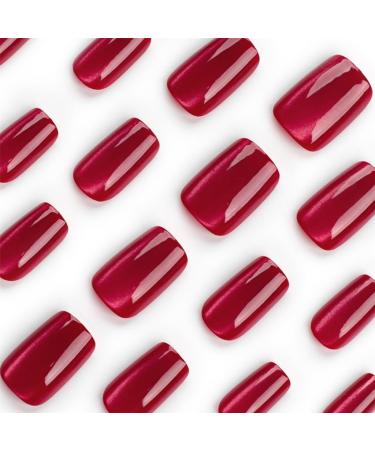 Ruarby Detachable False Nails Full Cover False Nails Medium Short False Nails Cat Eye Press on Nails Stick on Nails for Women JP3092 - Buy Online on SooperMarket.com