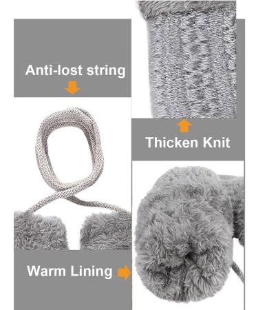 Baby Toddler Furry Winter Gloves Cold Weather Warm Knit Magic Mittens On String Kids Insulated Snow Warm Gloves with Fleece Lining for Baby Girls Boys 0-3 Years Gift B-Khaki - Buy Online on SooperMarket.com
