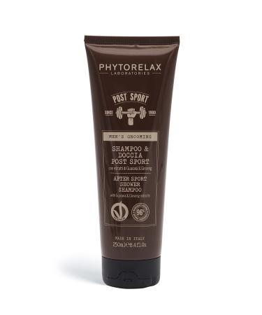 PhytorelaxLaboratories Shampoo & Doccia Post Sport 250 ml Men's Grooming with Guarana & Ginseng Extracts (8.4 Fl Oz)