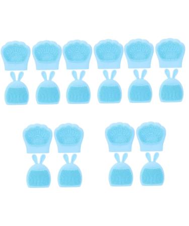 minkissy 20 Pcs Rabbit Ears Facial Brush Face Cleansing Brush Body Massager Lady Facial Cleaning Brush Face Wash Portable Massager Face Massage Brush The Face Pore brush Silica Gel Miss Light Bluex5pcs 7.5x7.5cmx5pcs