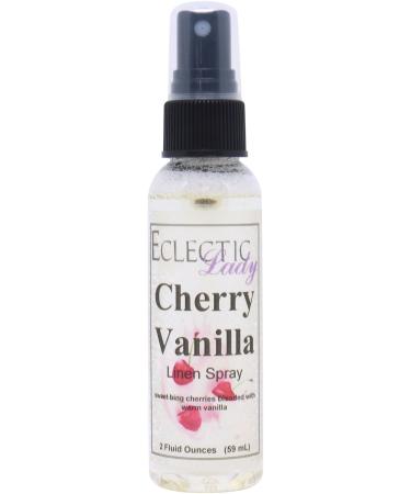 Cherry Vanilla Linen Spray 2 ounces - Eclectic Lady Sheet and Linen Spray - No Artificial Colors Parabens or Preservatives - Long-Lasting Scent for Bed Fabric & Pillow 2 Fluid Ounces