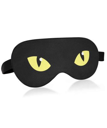 Haskirky Light Blocking Eye Mask Breathable and Adjustable Adult Men and Women Travel on Business Trips Yoga Meditation Light Smooth Comfortable Eye Mask Office Deep Sleep Goodies Yellow Eyes