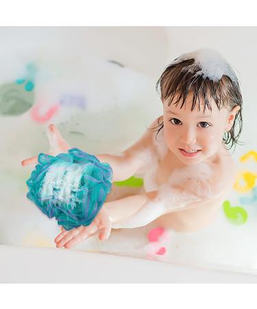 Pinsheng Extra Large Bathing Sponge | 4 Pack Soft Soap Sponge Puff with Hanging | Body Peeling & Massage Mesh-Luffa Balls - Buy Online on SooperMarket.com
