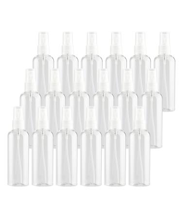 TIANZD 24 Pieces Portable Empty 100ml Clear Plastic Fine Mist Pump Spray Bottles with Clear Head Sprayer for Cosmetic Perfume Water Refillable Travel Containers 2x Funnels