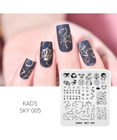 Alexnailart Nail Stamping Plates | Nail Art Templates & Design Tools for Perfect Manicures - SKY 005 - Buy Online on SooperMarket.com