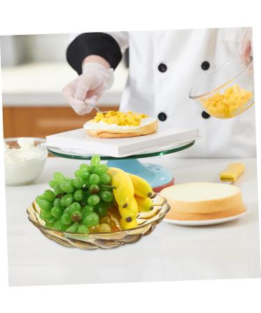 Cabilock Petal Embossed Fruit Bowl Decor Flatware Circle Tray Plates Hotel Dried Fruits Plate Snack 27X27X6.3CM Yellow - Buy Online on SooperMarket.com