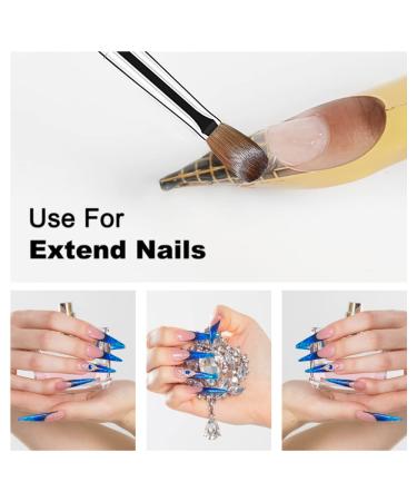 Golden Maple 100% Pure Kolinsky Hair Size 8 Oval Acrylic Nail Brush Set - Blue Wood Handle, Professional Manicure Tool for DIY Salon - Buy Online on SooperMarket.com