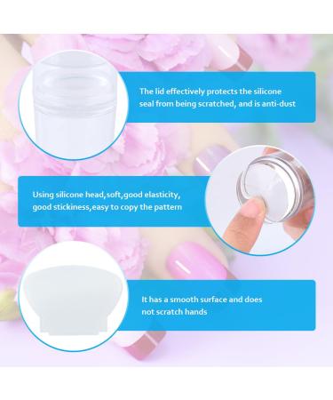 Clear Nail Art Stamper Set - Silicone French Manicure and Jelly Stamp for DIY Nail Art Accessories - Perfect for French Smile Lines - Buy Online on SooperMarket.com