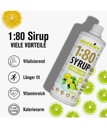 Nutrify Vital Fitness Drink 1:80 Syrup - 3x1L Sugar-Free Lemon Lime Set | 240 Liters of Low-Calorie Sports Beverage with Vitamins & L-Carnitine - International Shipping Available - Buy Online on SooperMarket.com